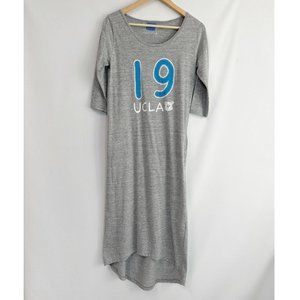 UCLA 19 Printed High-low hem 3/4 Sleeve T-shirt dress Heather Grey M
